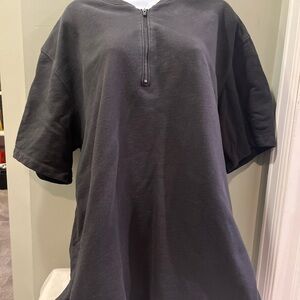 Fear of God Charcoal Short Sleeve Half-Zip Tee